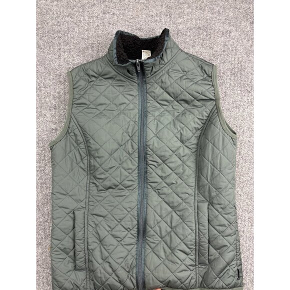 prAna Vest Womens Large Green Quilted Sherpa Lined Full Zip Insulated Outdoor - Picture 1 of 7